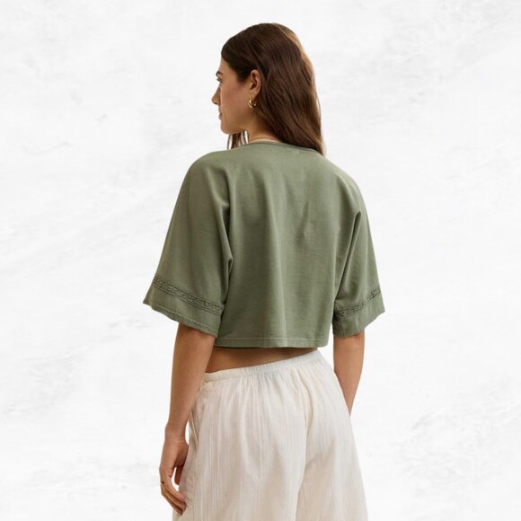 Aerie Short Sleeve Crochet Cardigan - Picture 2 of 8